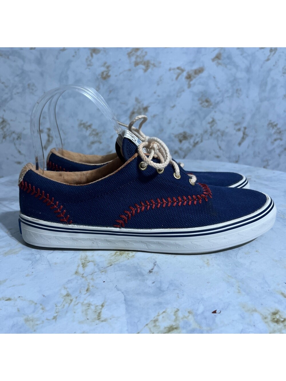 VTG Keds Baseball Women's Size 7 Shoes Blue Red Casual Low Top Trainer Sneakers